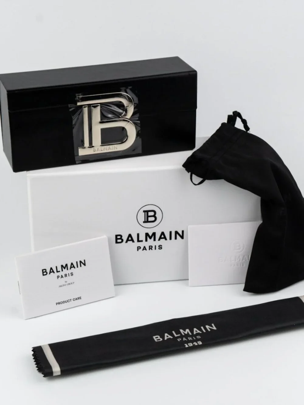 Balmain Men Sunglasses Titanium Gold Black Grey Geometric FIXE BPS-123A-54